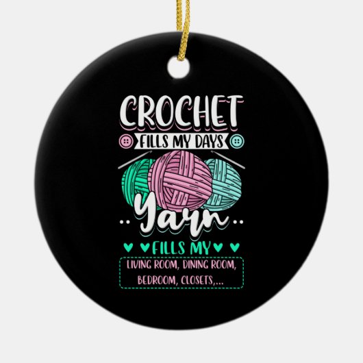 Décoration En Céramique Crochet - Crochet remplit mes jours (Devant)