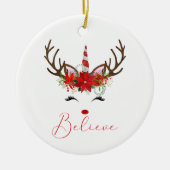 Décoration En Céramique Croire rouge & blanc Reindeer de Noël licorne (Devant)