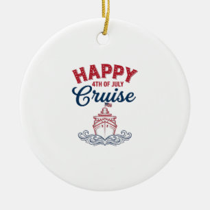 Décoration En Céramique Croisière joyeuse du 4 juillet Modèle de bateau pa