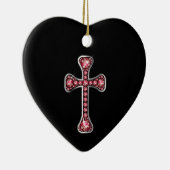 Décoration En Céramique Croix chrétienne avec pierres "rubis" (Droite)