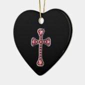 Décoration En Céramique Croix chrétienne avec pierres "rubis" (Gauche)