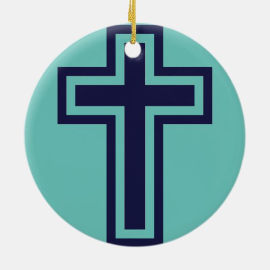 Décoration En Céramique Croix chrétienne bleue différentes variantes (Dos)