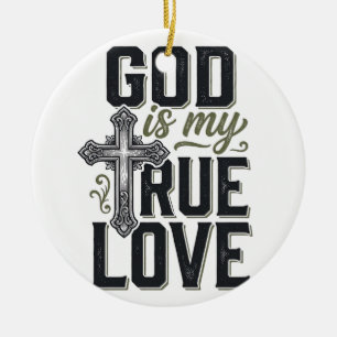 Décoration En Céramique Croix Chrétienne Dieu Est Mon Véritable Amour Vect