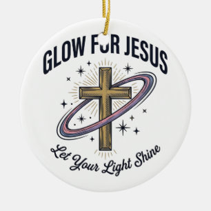 Décoration En Céramique Croix chrétienne Glow for Jesus Vintage Vector