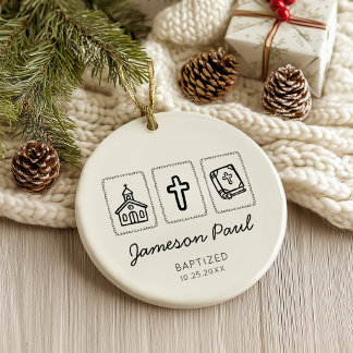 Décoration En Céramique Croix d'église minimale Baptême biblique