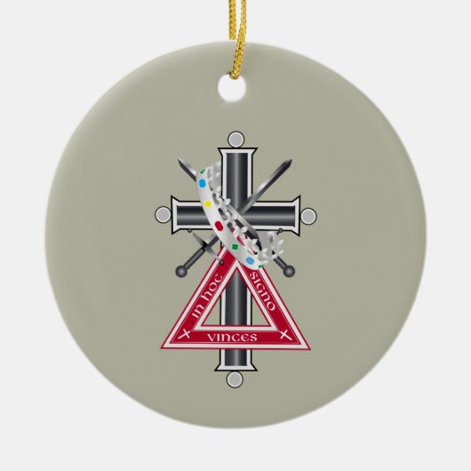 Décoration En Céramique Croix freemasonique (Devant)