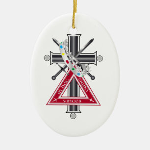 Décoration En Céramique Croix freemasonique