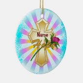 Décoration En Céramique Croix Rose Christian Hope (Droite)