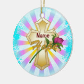 Décoration En Céramique Croix Rose Christian Hope (Gauche)