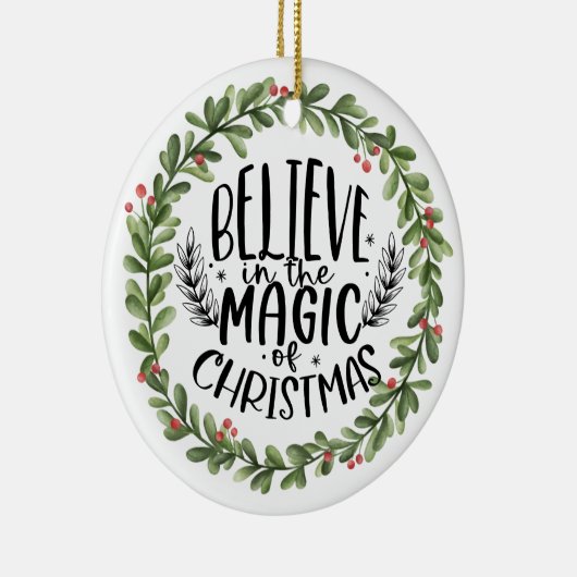 Décoration En Céramique Croyez en la couronne d'aquarelle magique (Droite)