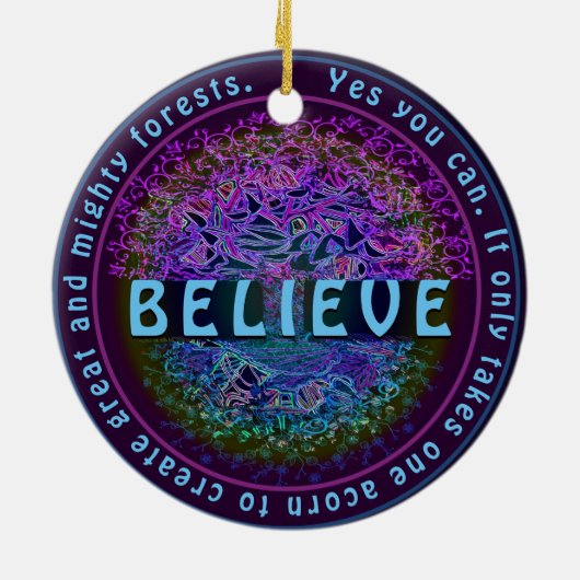 Décoration En Céramique Croyez en vous-même message positif (Dos)