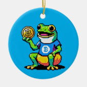 Décoration En Céramique Crypto Frog - Drôle Pixel Art Devise numérique (Devant)