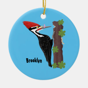 Décoration En Céramique Cue drôle Pileated woodpecker dessin d'illustratio