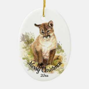 Décoration En Céramique Cuire Cougar Mountain Lion Chat Kitten FIERCE QUOT