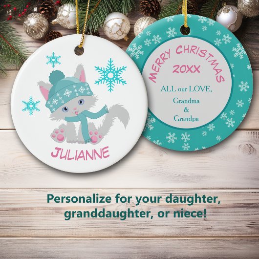 Décoration En Céramique Cuisine Turquoise flocon de neige Kitten