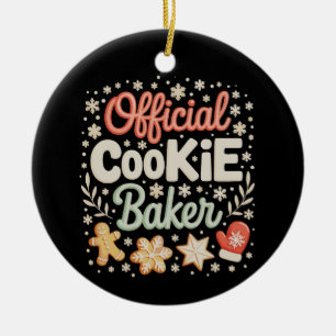 Décoration En Céramique Cuisinier officiel Baker Noël Noël Noël Noël Famil