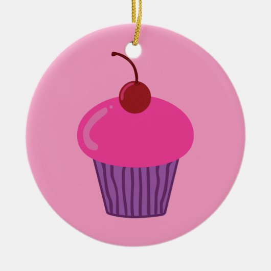 Décoration En Céramique Cupcake rose (Devant)
