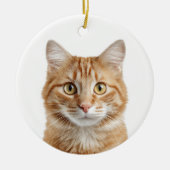 Décoration En Céramique Custom Cat Photo Christmas Ornament (Devant)