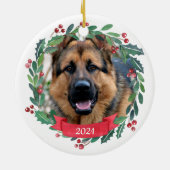 Décoration En Céramique Custom Christmas Pet Dog (Dos)