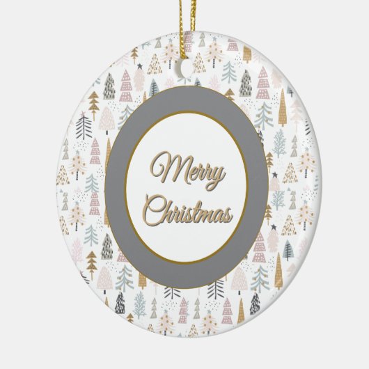 Décoration En Céramique Custom, Christmas Winter Trees Rustic (Gauche)