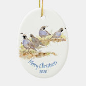 Décoration En Céramique Custom Dated Christmas California Quail Bird Art (Dos)