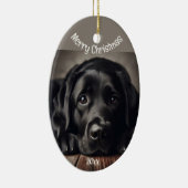 Décoration En Céramique Custom Dated Christmas Labrador Retriever (Droite)