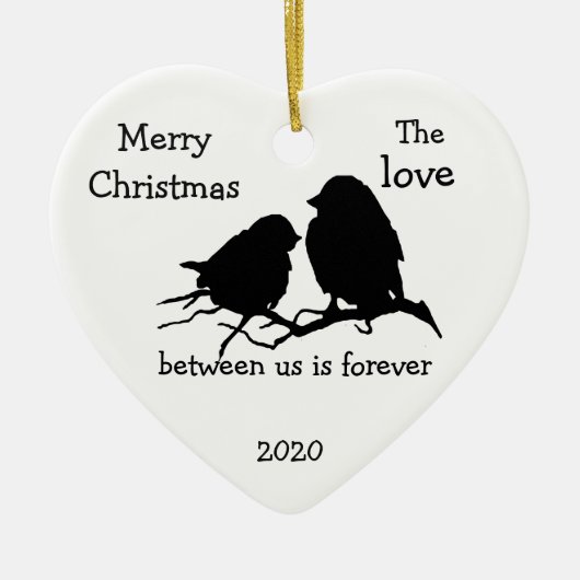 Décoration En Céramique Custom Dated Christmas Love Between us Citation (Devant)