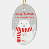 Décoration En Céramique Custom Dated Christmas Polar Ours mignonne Notre E (Gauche)