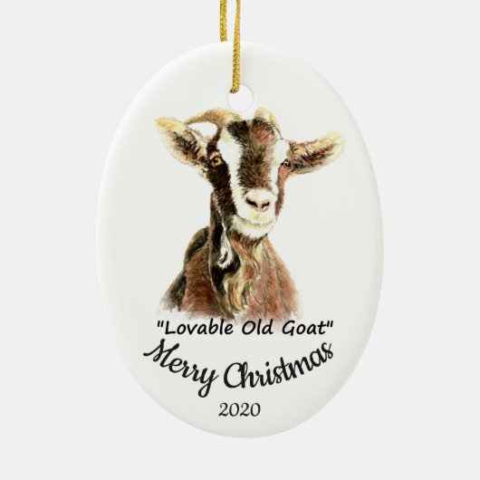 Décoration En Céramique Custom Dated Noël Lovable Vieux Chèvre Amusant (Dos)