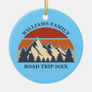 Décoration En Céramique Custom Family Road Trip Keepsake Blue Christmas