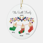 Décoration En Céramique Custom Family Stocking Christmas with Names (Gauche)