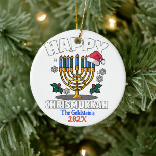 Décoration En Céramique Custom Funny Happy Chrismukkah Happy Hanoukka