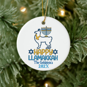 Décoration En Céramique Custom Happy Llamakkah Happy Hanoukka