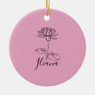 Décoration En Céramique Custom Juillet Eau Lily Cadeau Fleur de naissance