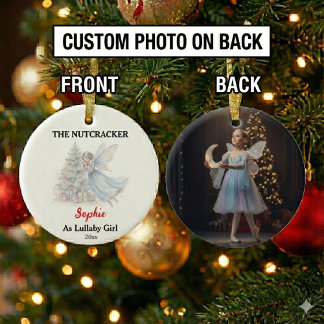 Décoration En Céramique Custom Lullaby Girl Nutcracker Photo Christmas