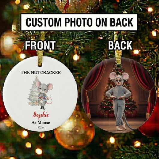 Décoration En Céramique Custom Mouse Nutcracker Photo Christmas