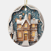 Décoration En Céramique Custom Name 3D Gingerbread House Christmas (Gauche)