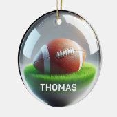 Décoration En Céramique Custom Name Football Faux Glass‑Orb Look (Gauche)