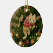 Décoration En Céramique Custom Name Funny Grumpy Cat Christmas Ornament (Droite)