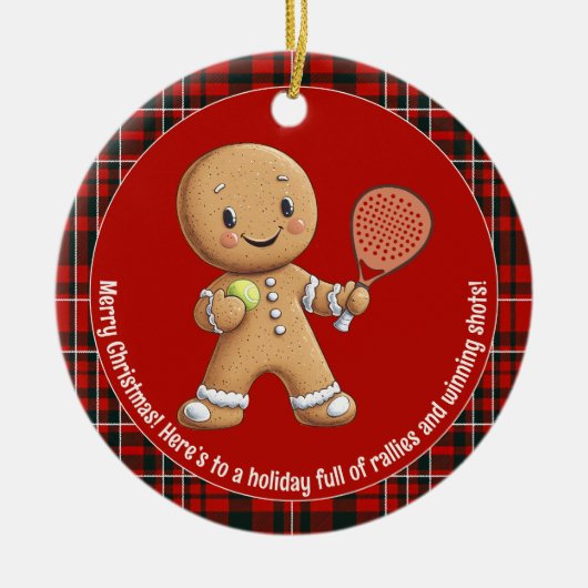 Décoration En Céramique 🎾🎄Custom text, Padel Powered Christmas (Devant)