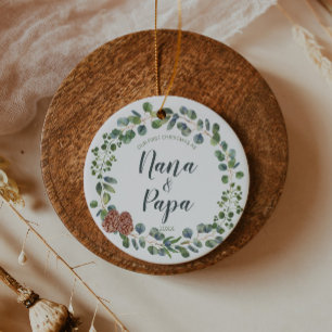Décoration En Céramique Customizable Nicknames First Xmas as Grandparents