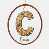 Décoration En Céramique Customize Christmas Gingerbread Letter C Monogram (Gauche)