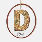 Décoration En Céramique Customize Christmas Gingerbread Letter D Monogram (Gauche)