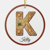 Décoration En Céramique Customize Christmas Gingerbread Letter K Monogram (Devant)