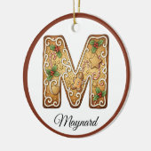 Décoration En Céramique Customize Christmas Gingerbread Letter M Monogram (Gauche)