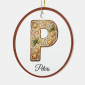 Décoration En Céramique Customize Christmas Gingerbread Letter P Monogram (Gauche)