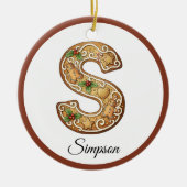 Décoration En Céramique Customize Christmas Gingerbread Letter S Monogram (Devant)
