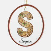Décoration En Céramique Customize Christmas Gingerbread Letter S Monogram (Gauche)