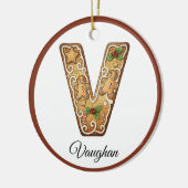 Décoration En Céramique Customize Christmas Gingerbread Letter V Monogram (Gauche)