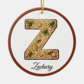 Décoration En Céramique Customize Christmas Gingerbread Letter Z Monogram (Devant)